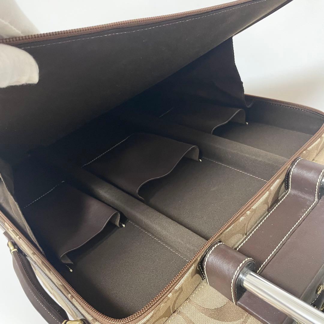 極美品✨COACH キャリーケース 旅行カバン シグネチャー キャンバス 茶