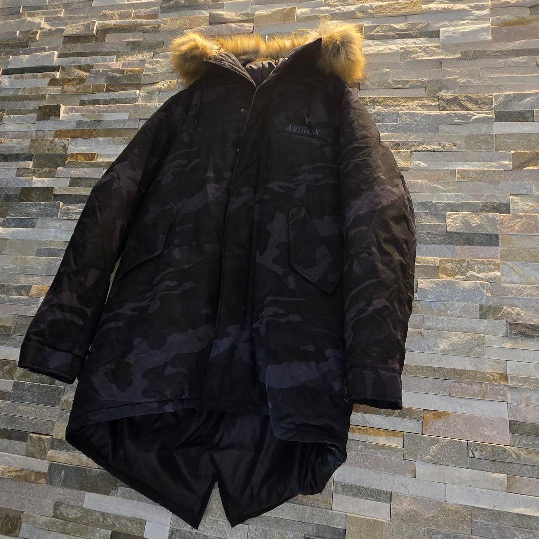 AVIREX　アヴィレックス　モッズコート　N3-B　迷彩　ファー　XL