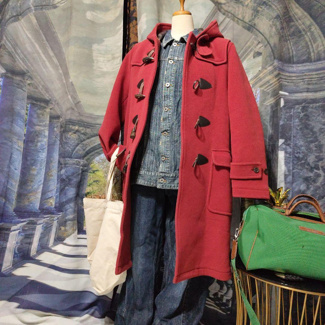 paul stuart　美品　 朱色ダッフルコート トグルボタン付き