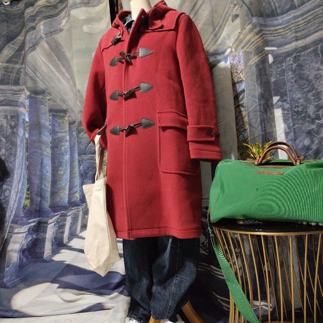 paul stuart　美品　 朱色ダッフルコート トグルボタン付き