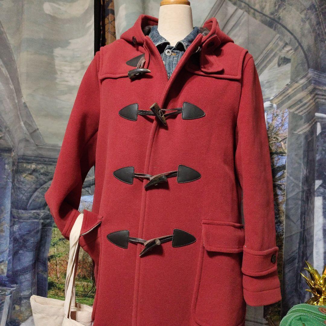paul stuart　美品　 朱色ダッフルコート トグルボタン付き