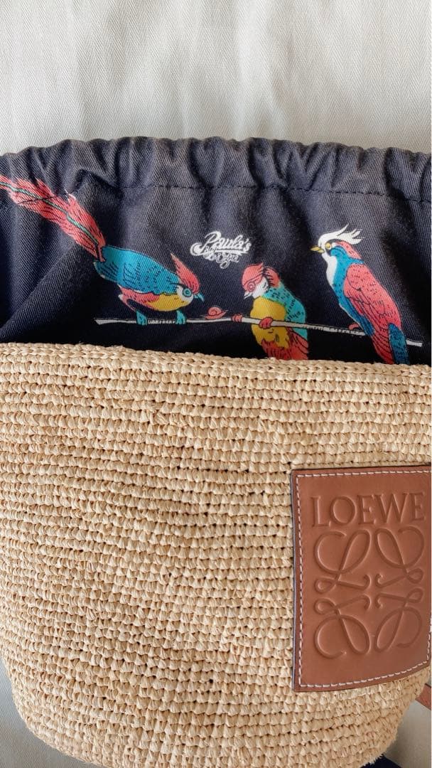 ロエベ ポシェットバッグ 限定品　ラフィア かごバッグ