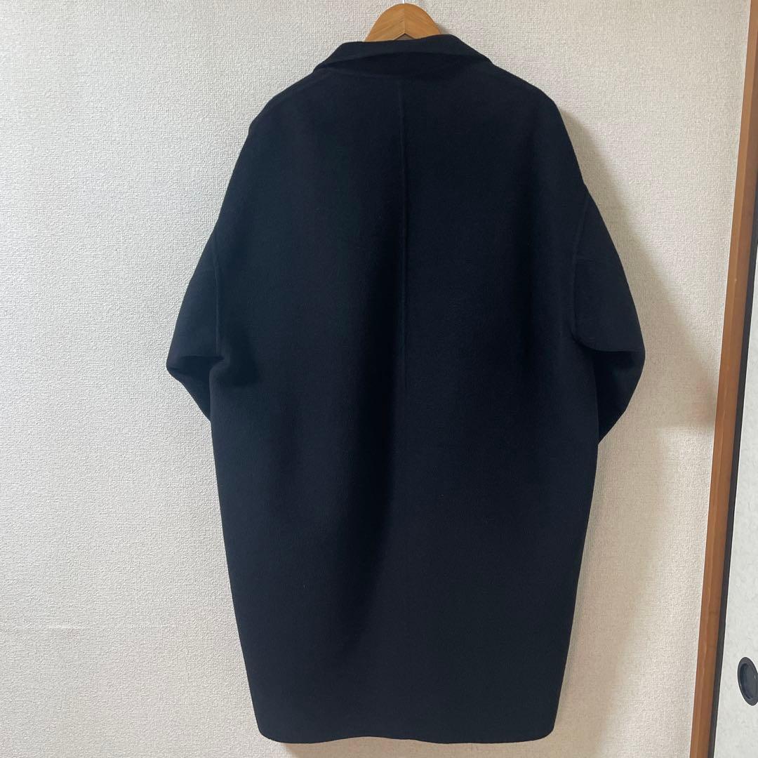 ウールアンゴラリバーコート　ブラック