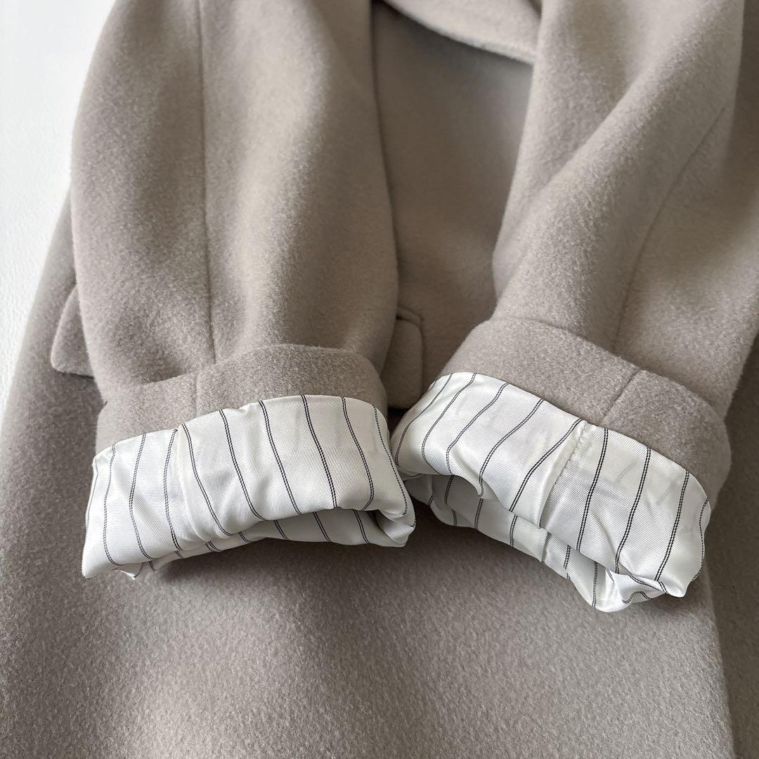 BEIGE, ウールカシミヤ混 チェスターコート グレー 4 ゆったり