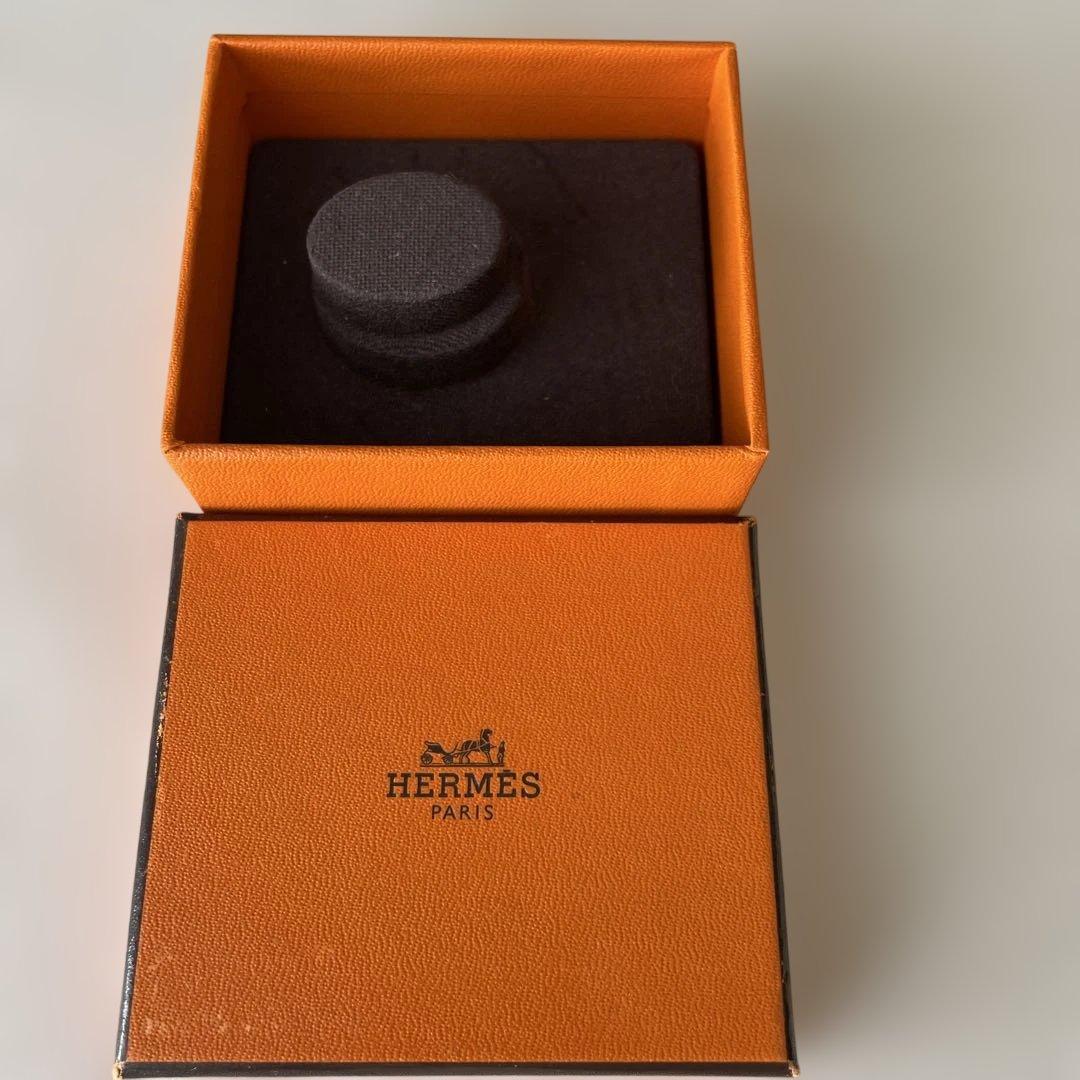 エルメス HERMES グローブホルダー シルバー×茶　美品