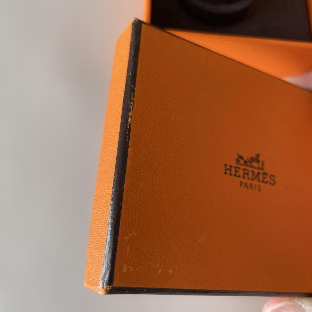 エルメス HERMES グローブホルダー シルバー×茶　美品