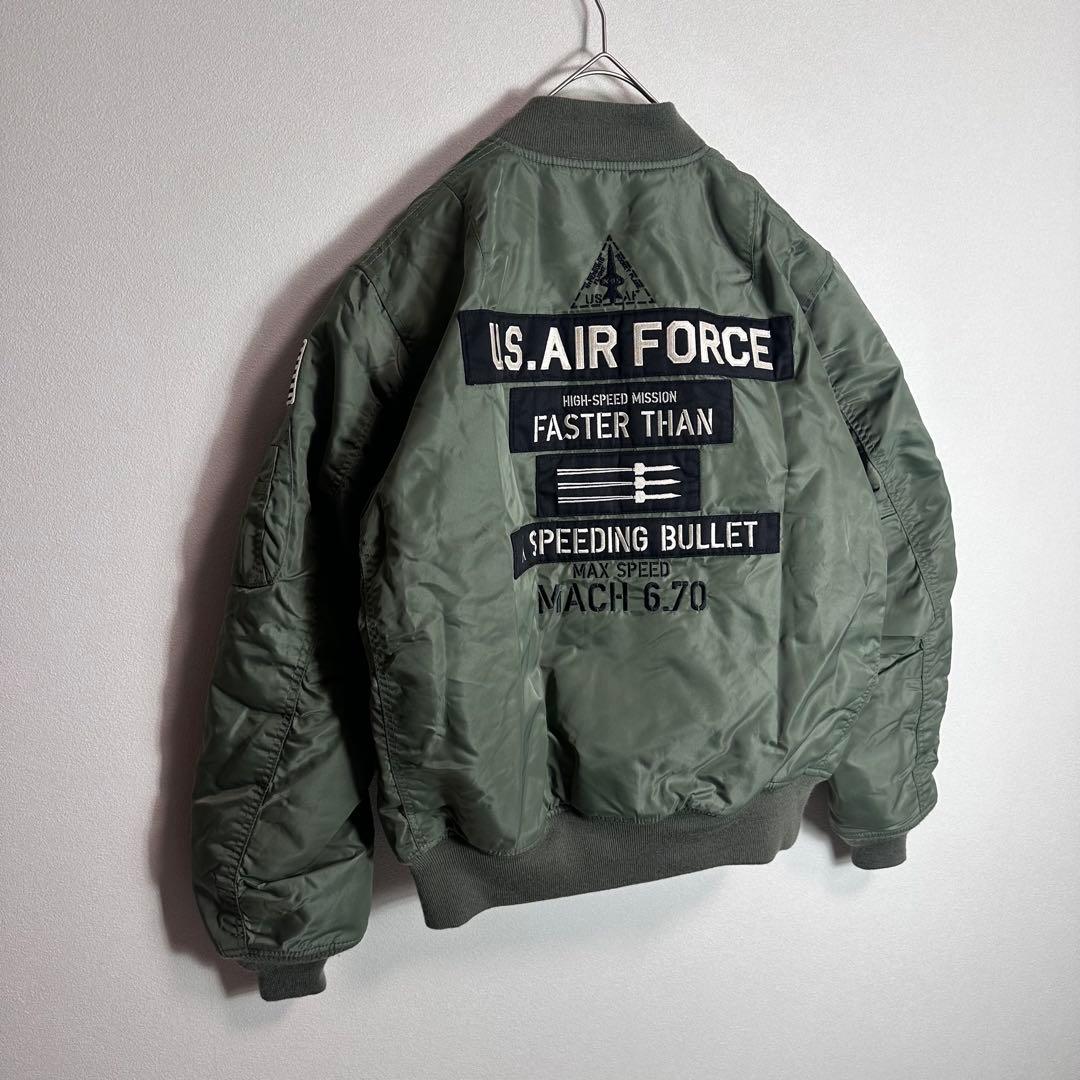 アヴィレックス　M-1 フライトジャケット　X-15 ミリタリー　ワッペン　XL