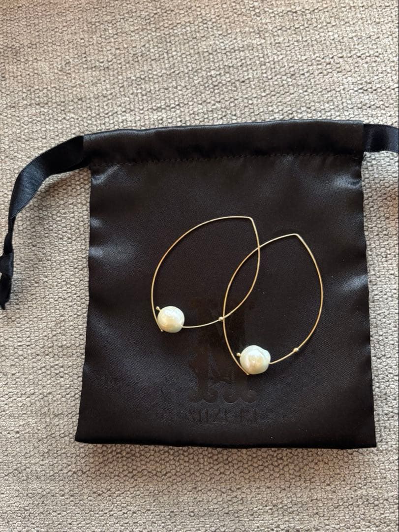 MIZUKI マーキス パール フープピアス ラージ　K14