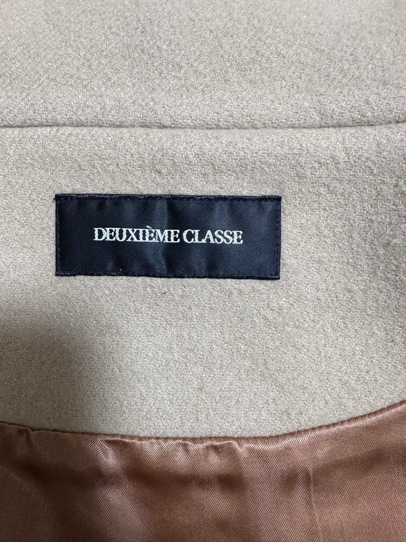 【美品】ドゥーズィエムクラス/ラクラス　ケープポンチョマントウールコートベージュ