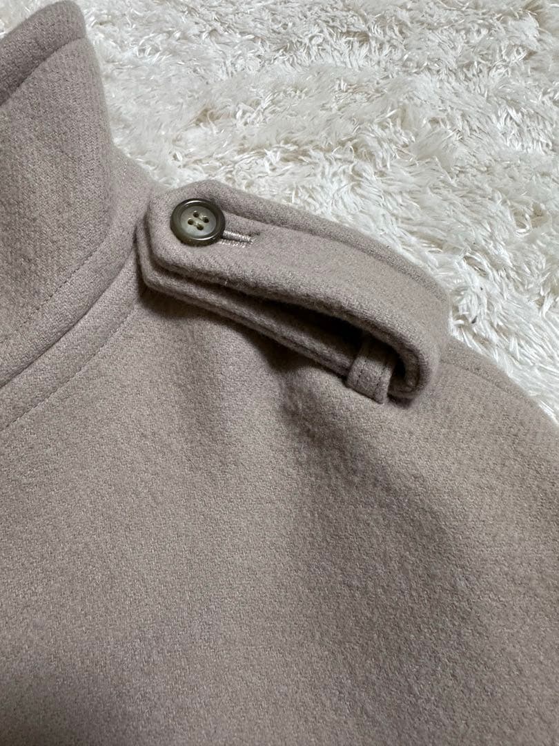 【美品】ドゥーズィエムクラス/ラクラス　ケープポンチョマントウールコートベージュ