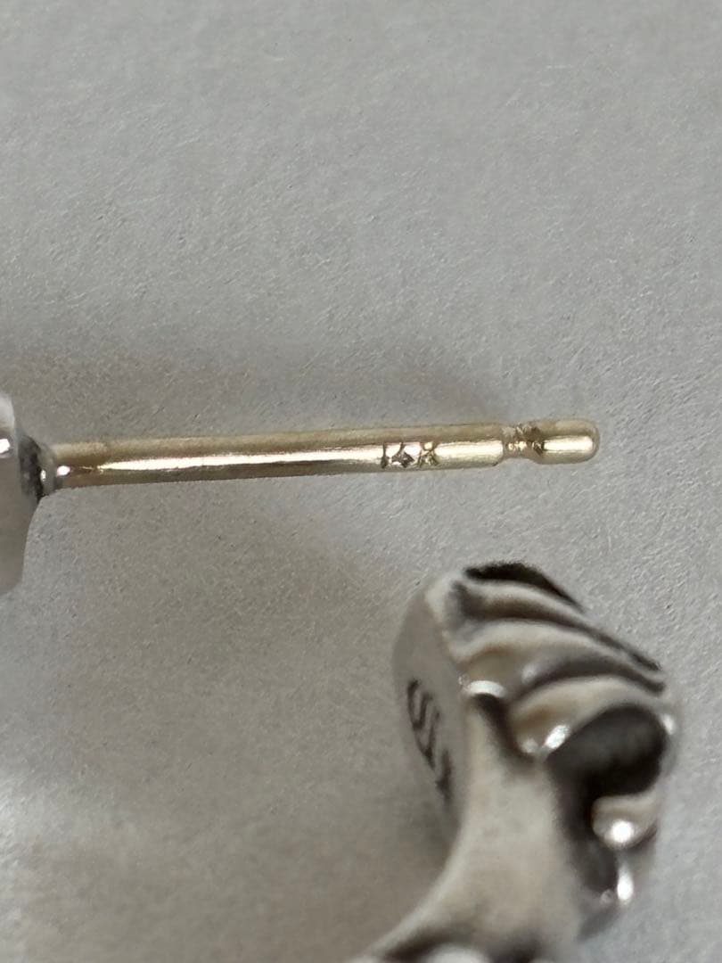 【美品】 クロムハーツ ピアス クロスバンド フープ CHROME HEARTS