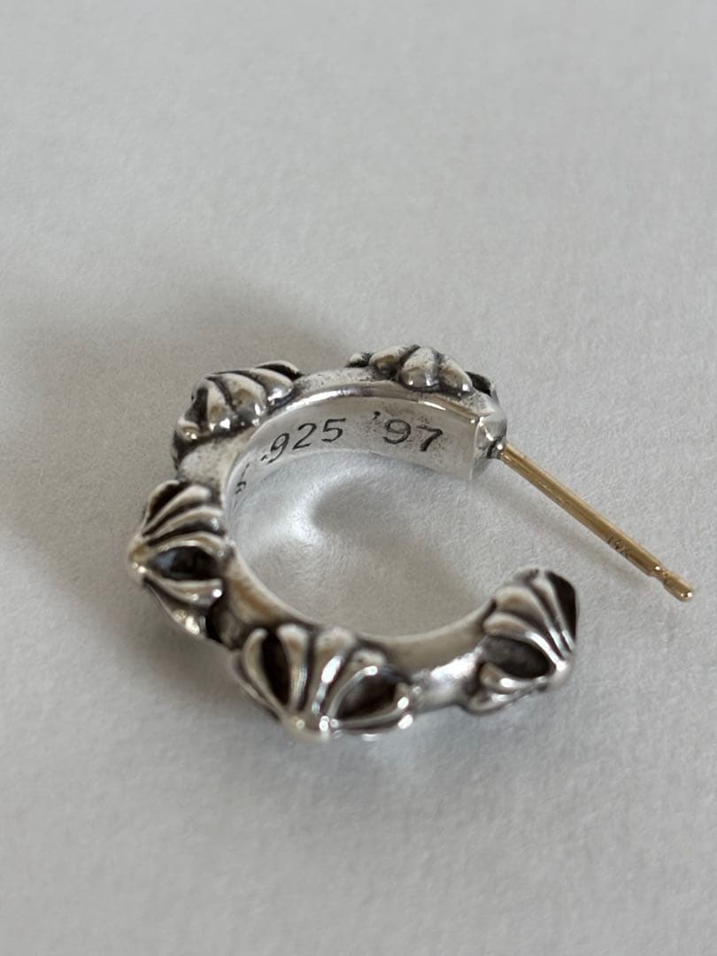 【美品】 クロムハーツ ピアス クロスバンド フープ CHROME HEARTS