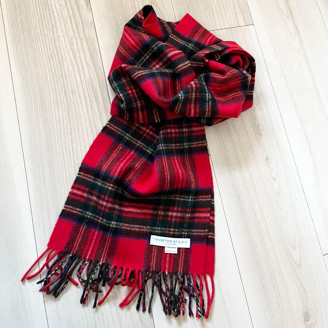 ジョンストンズ カシミヤ100% マフラー  STEWART