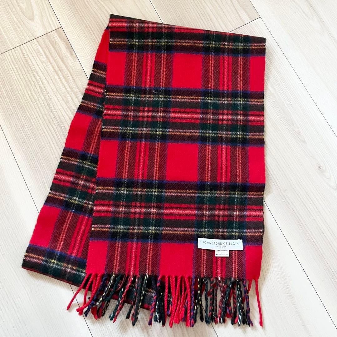 ジョンストンズ カシミヤ100% マフラー  STEWART