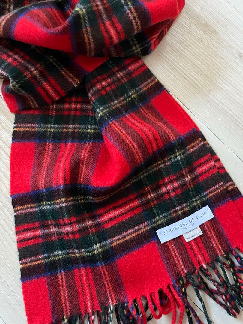 ジョンストンズ カシミヤ100% マフラー  STEWART