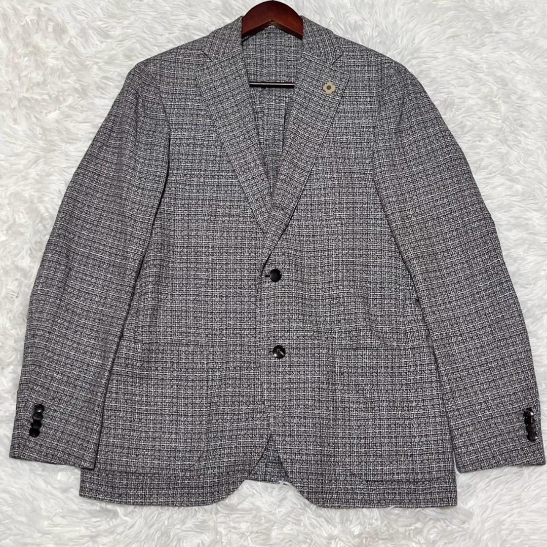 二つセット ラルディーニ ジャケット チェック グレー系 48 M相当