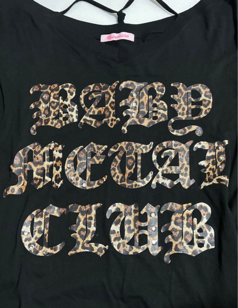 トップス babylclub leopard logo string tee
