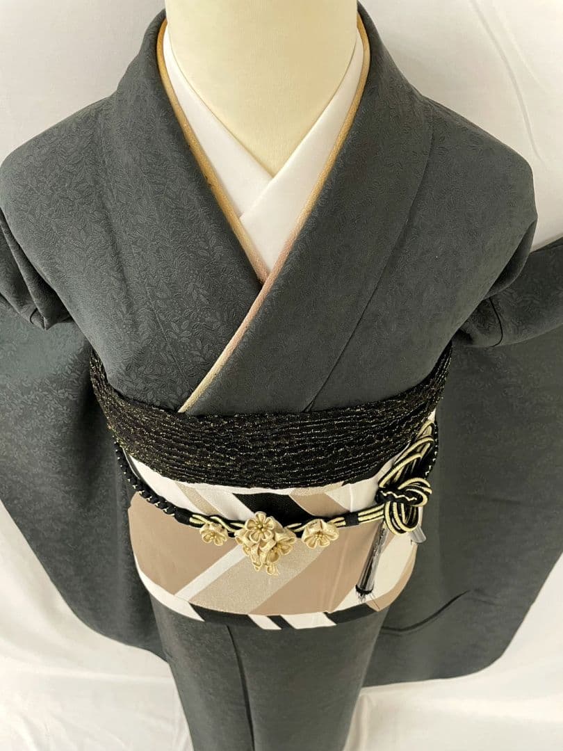 売約済み【WA-Modern】★★正絹　紋意匠　無地振袖　7点フルセット★★