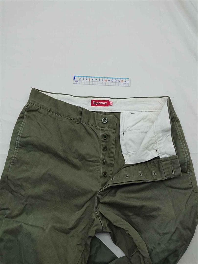 ■シュプリーム SUPREMEオリーブグリーン ストレートパンツ サイズ34