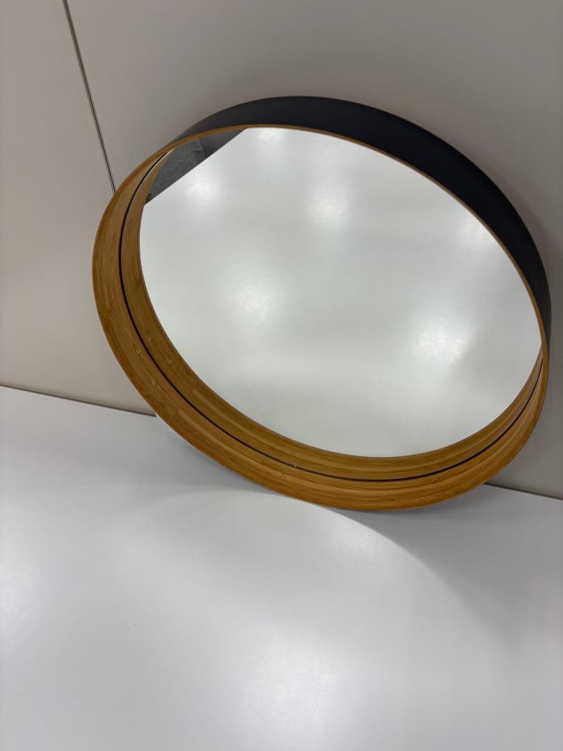 TEORI （テオリ）　円形壁掛けミラーM 40cm 墨色