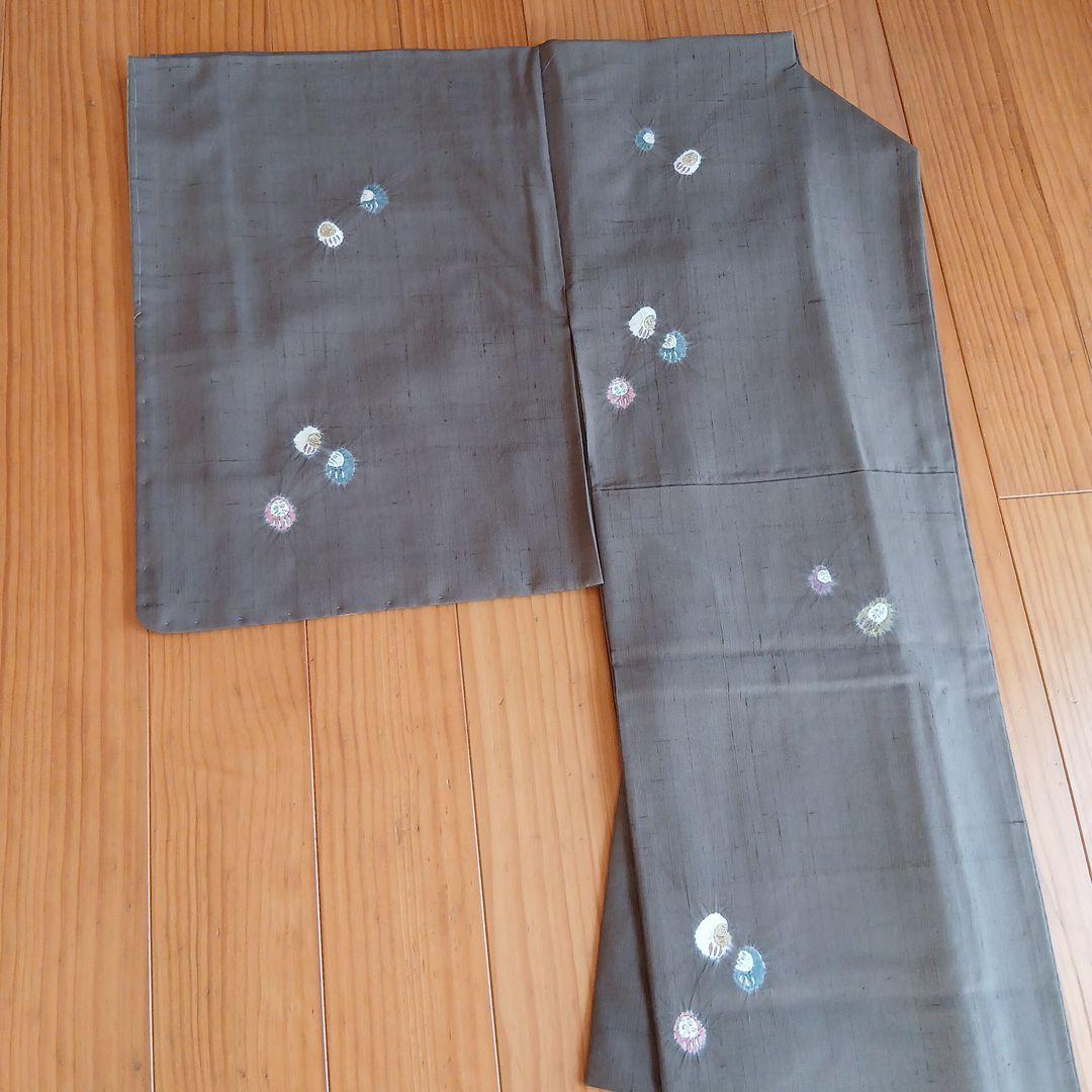 トミモ様⭐未使用⭐赤城紬(ブラウン・だるま柄)　小さいサイズ