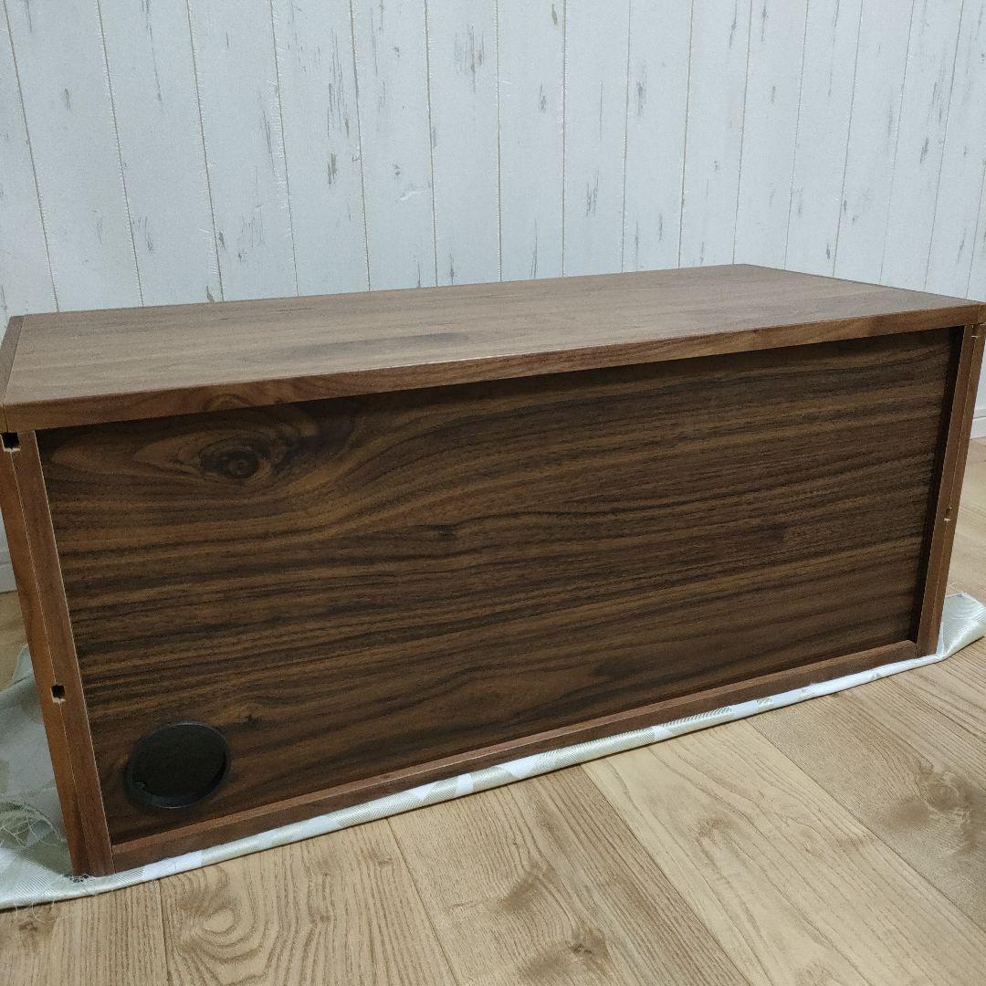無印良品 スチールユニットシェルフ用・ボックス・ガラス引き戸・ウォールナット