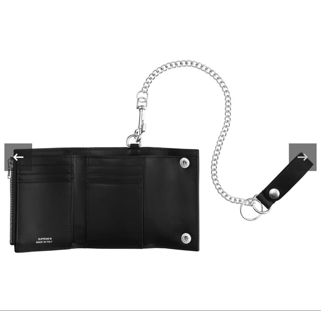 小物 Supreme Leather Chain Wallet black