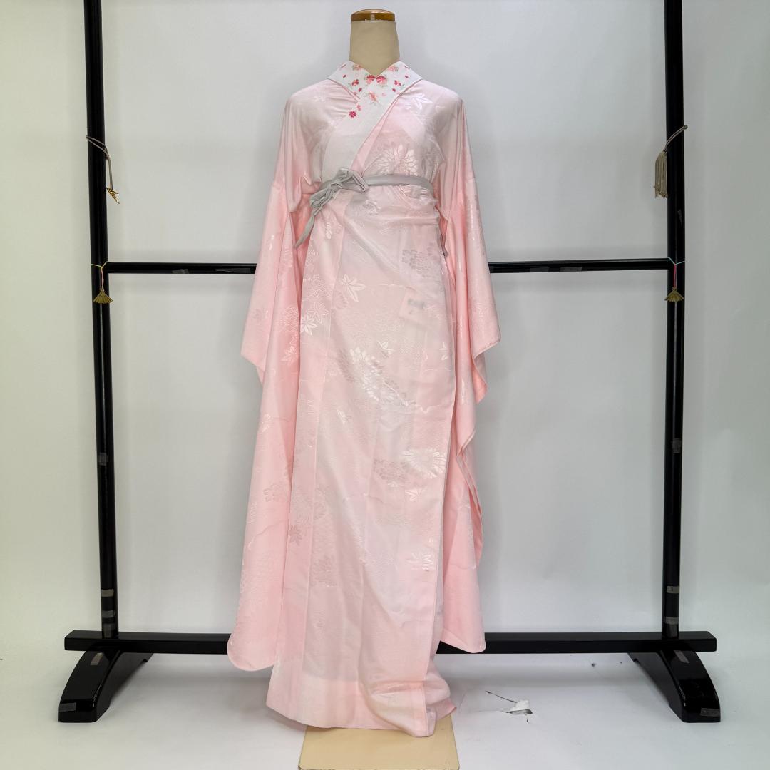 振袖フルセット マスタード色 成人式 草履バック付 裄68cm S-214