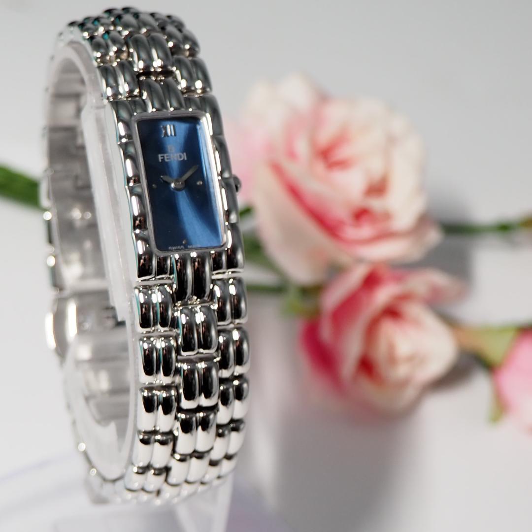 美品 フェンディ FENDI 660L ネイビー文字盤 腕時計 箱 H485