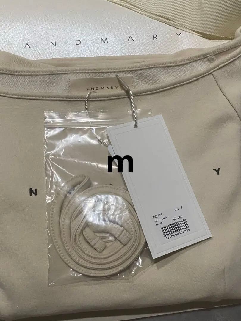 【ANDMARY】Mary logo choker tops ivory