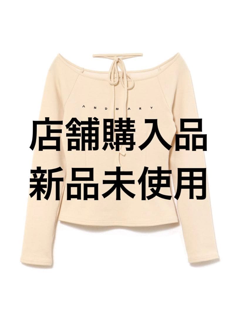 【ANDMARY】Mary logo choker tops ivory