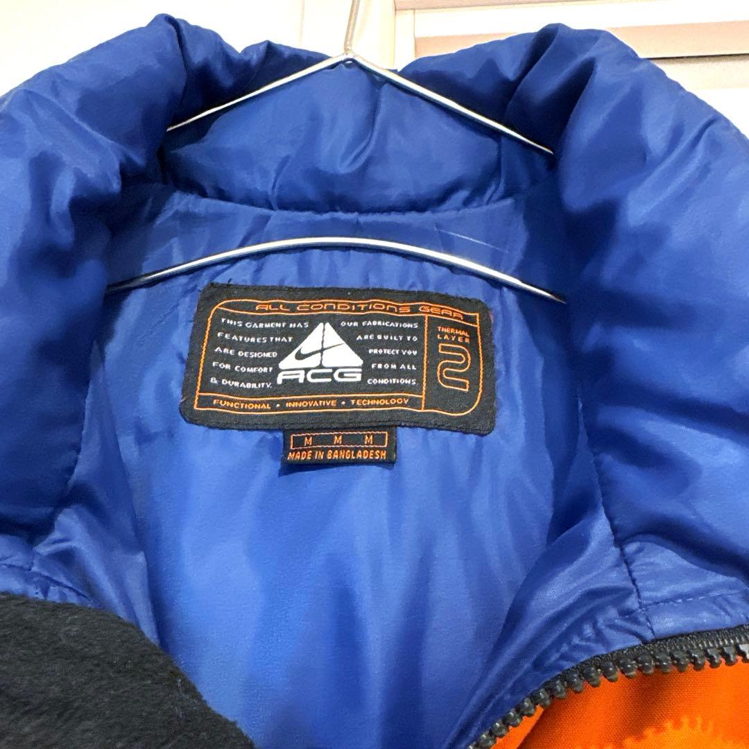 美品 90s NIKE ACG ダウン ベスト オレンジ ナイキ　　刺繍