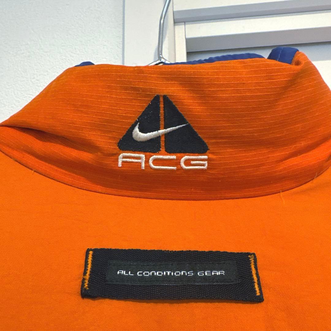美品 90s NIKE ACG ダウン ベスト オレンジ ナイキ　　刺繍