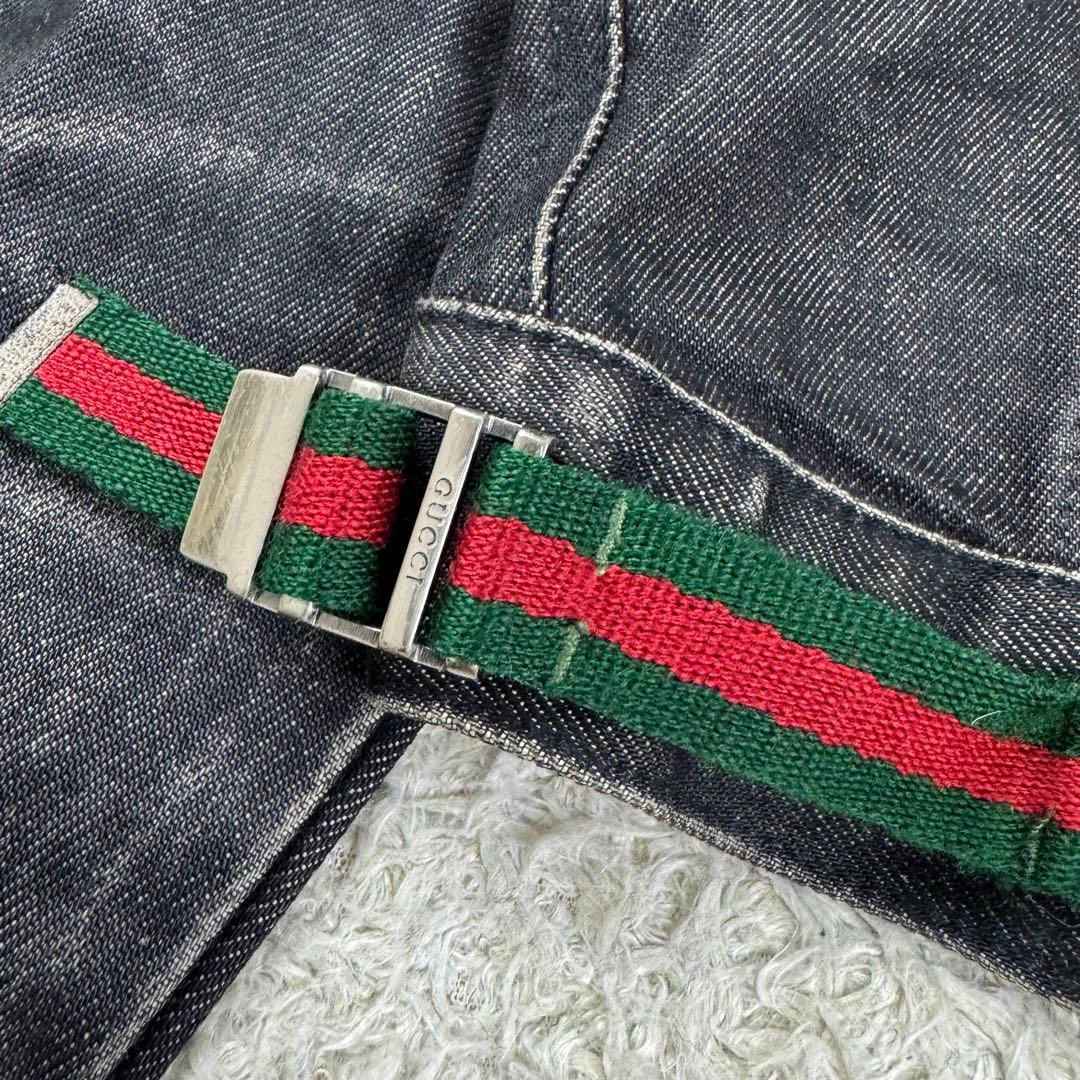 グッチ シェリーライン トムフォード期 デニムジャケット ブラック 42