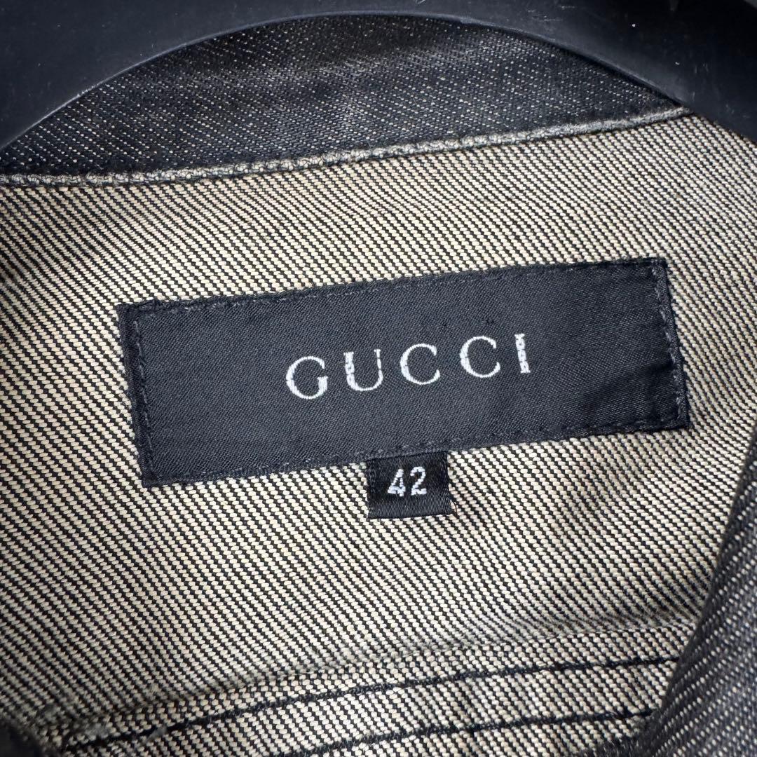 グッチ シェリーライン トムフォード期 デニムジャケット ブラック 42