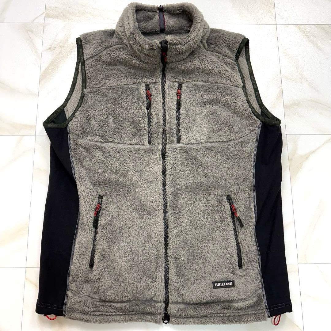 極美品✨BRIEFING フリースベスト ゴルフ GOLF メンズ XL グレー