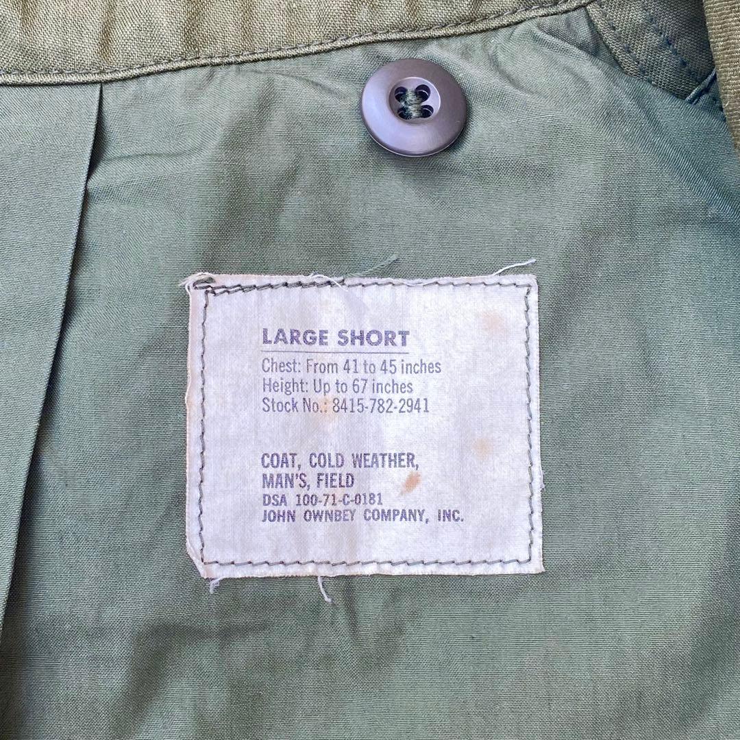 70s M-65 フィールドジャケット 2nd L-S 米軍実物 アルミジップ