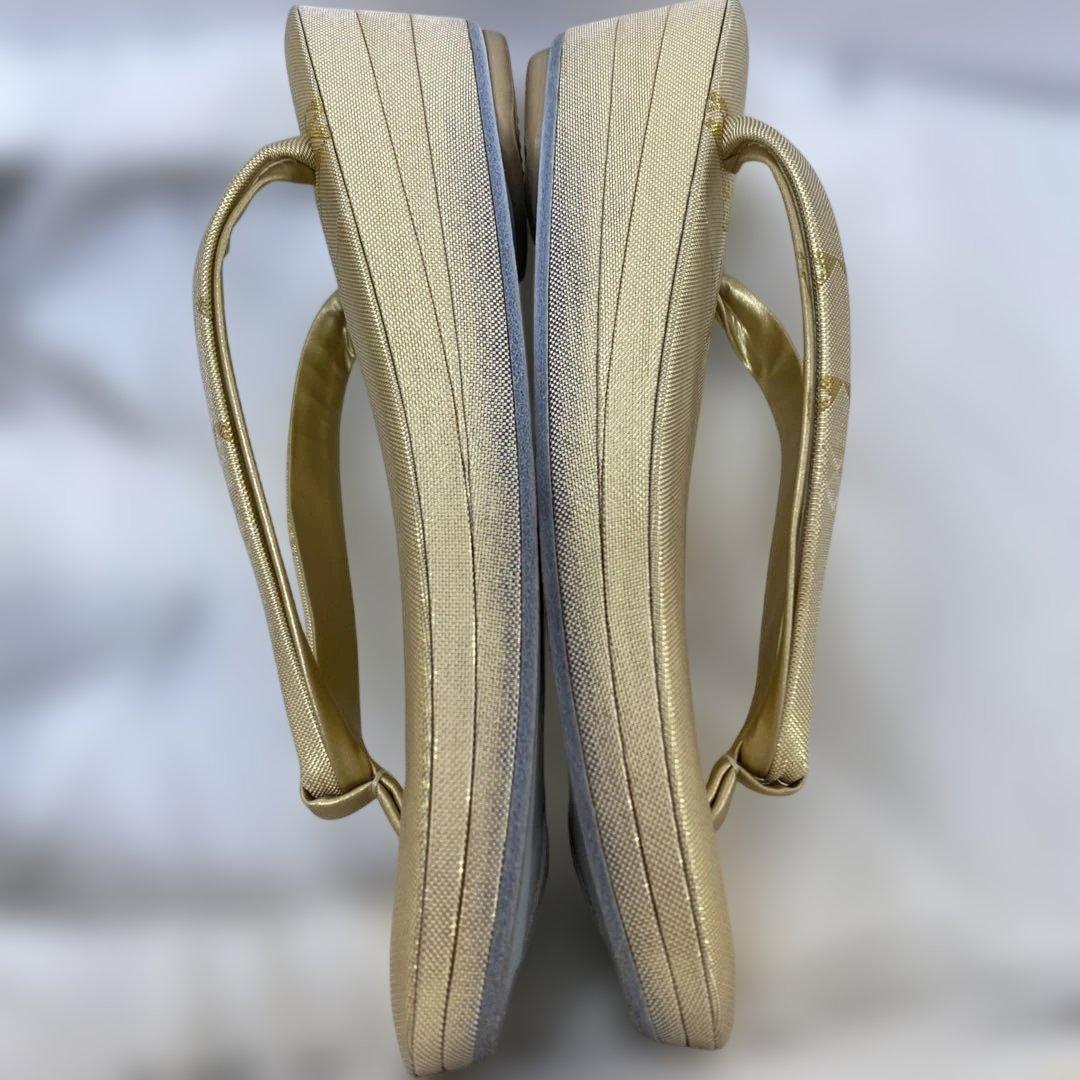 佐賀錦　伊と忠　正絹　和装小物　着物　草履&バッグ　セット　金色　フォーマル