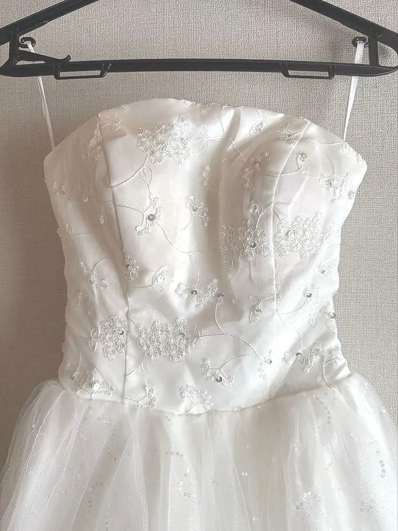 2wayフリルオフショルダーウェディングドレス