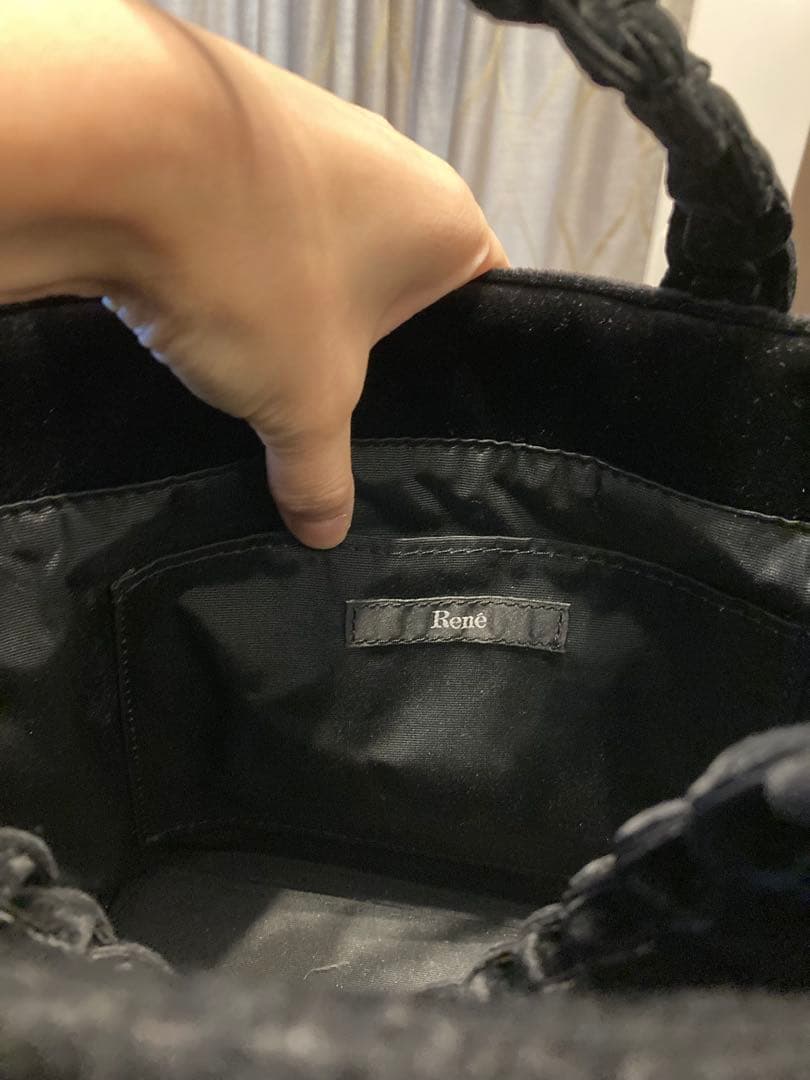 Rene 黒　トートバッグ ビジュー付き