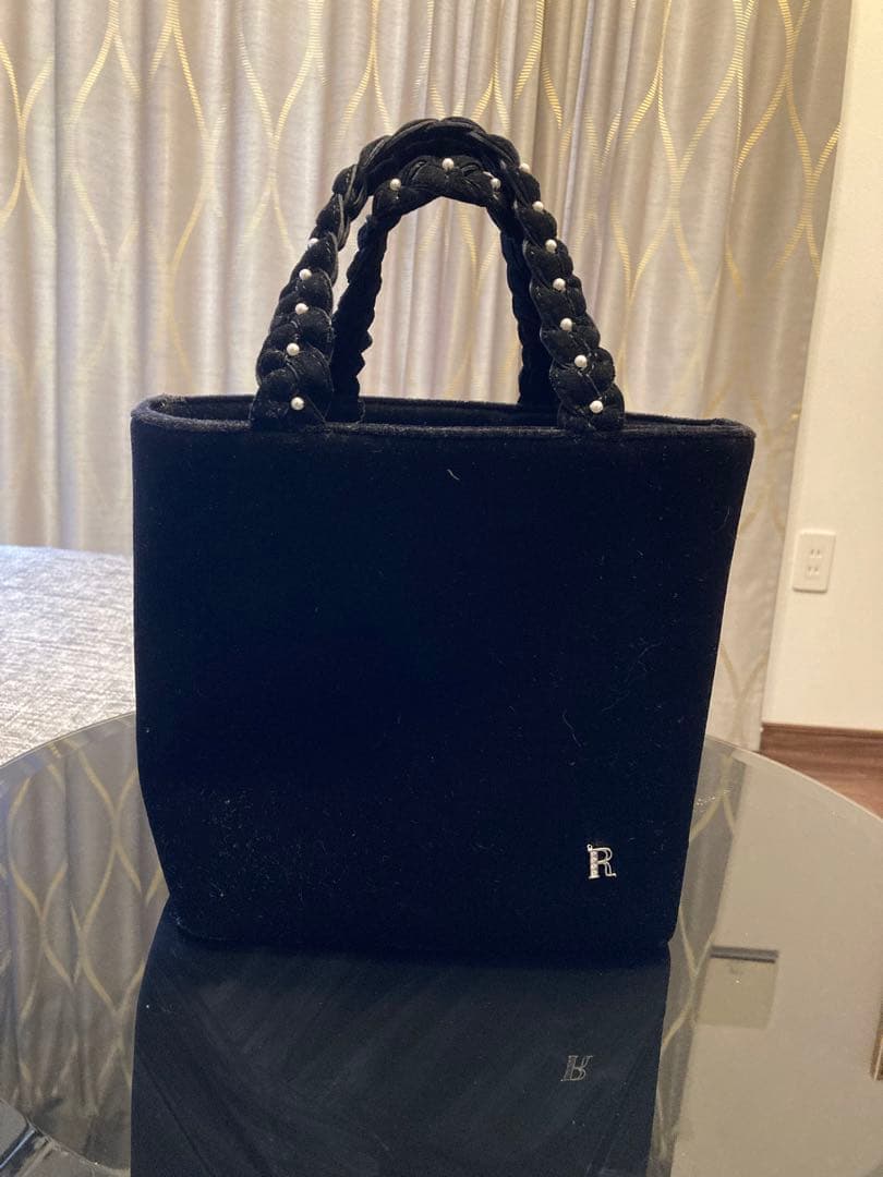 Rene 黒　トートバッグ ビジュー付き