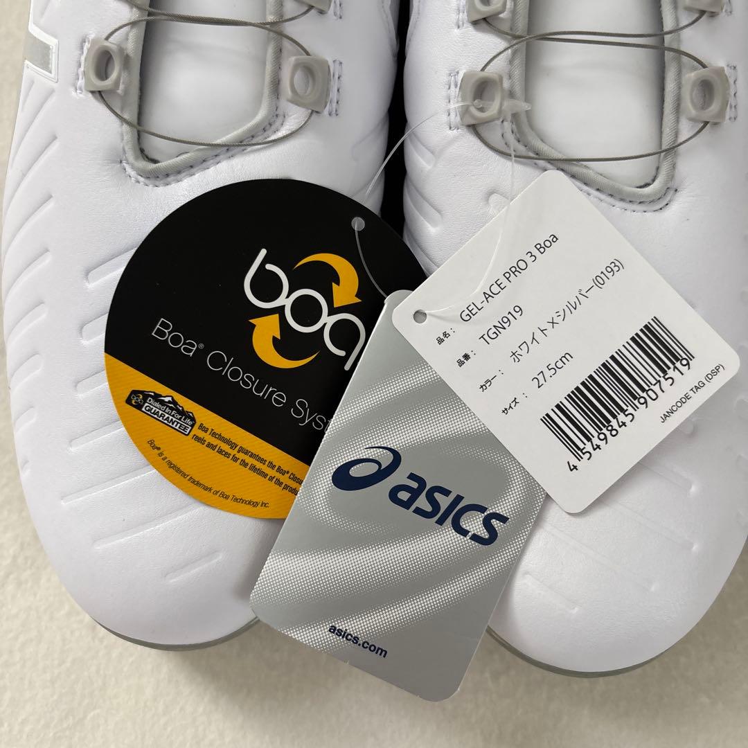 アシックス　ゴルフスパイクシューズ　ホワイト／シルバー　新品未使用27.5cm