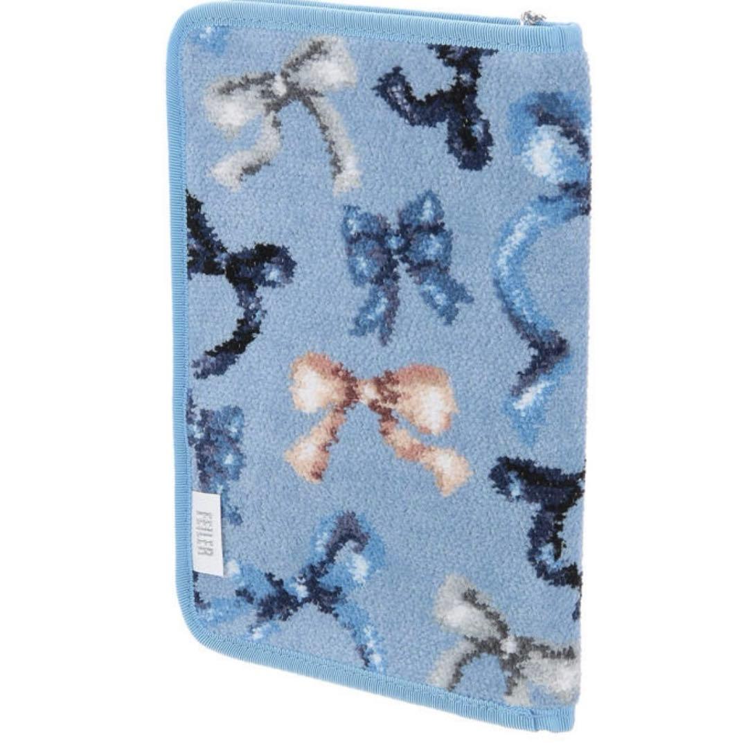 フェイラー　FEILER ライトブルー　リボン柄 マルチケース　母子手帳入れ