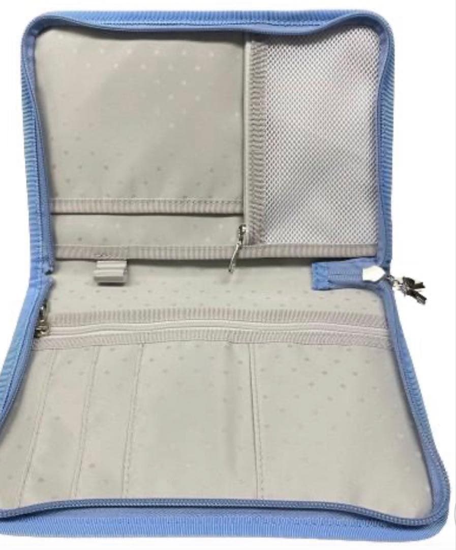 フェイラー　FEILER ライトブルー　リボン柄 マルチケース　母子手帳入れ