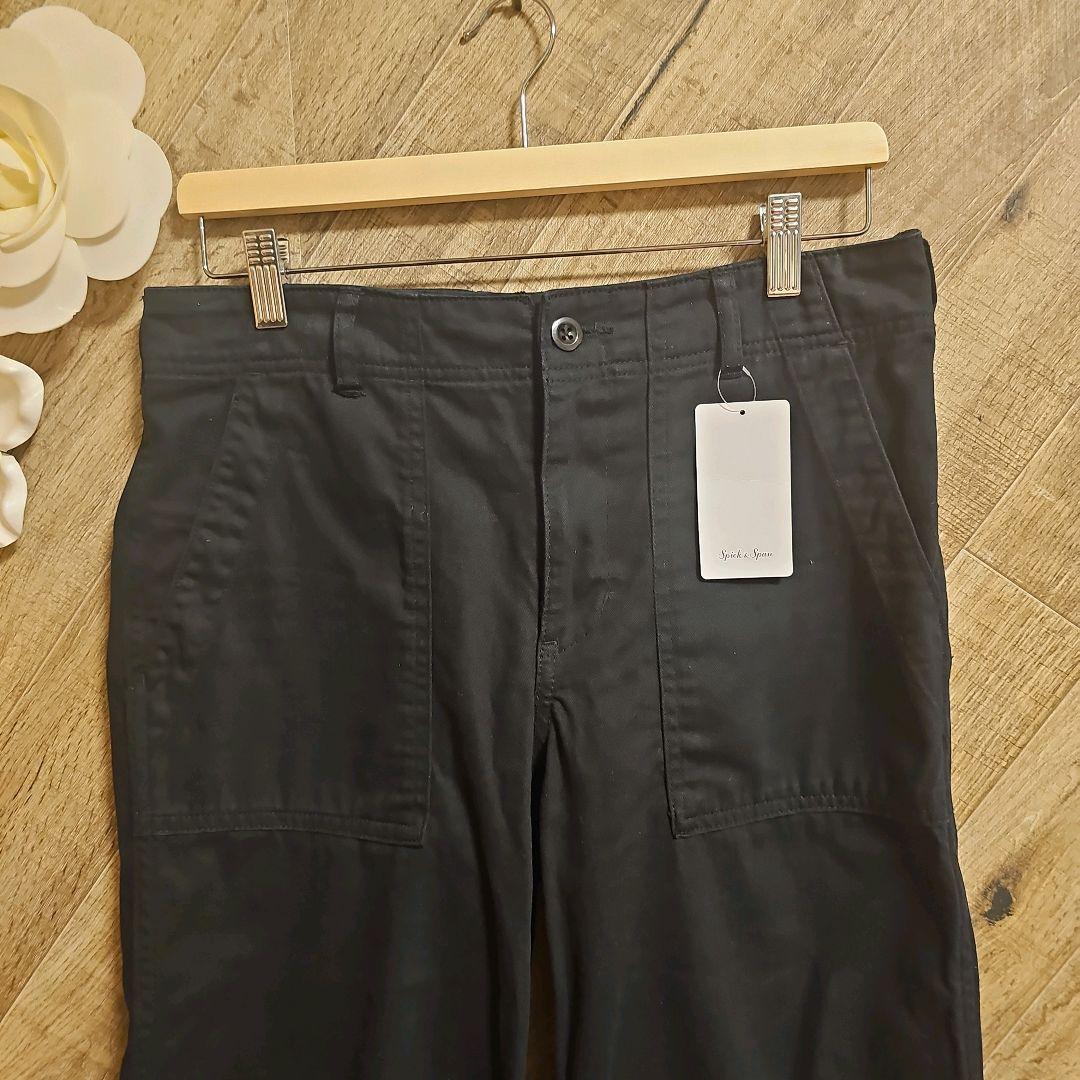 未使用タグ付✨スピック&スパン　コットン　ルーズベイカーパンツ　ブラック　40