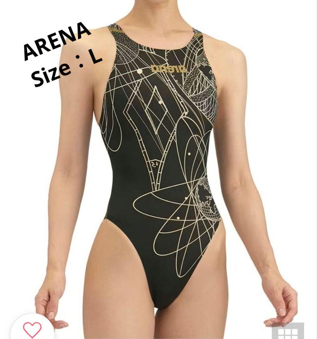 arena レーシングワンピース ブラック×ゴールド