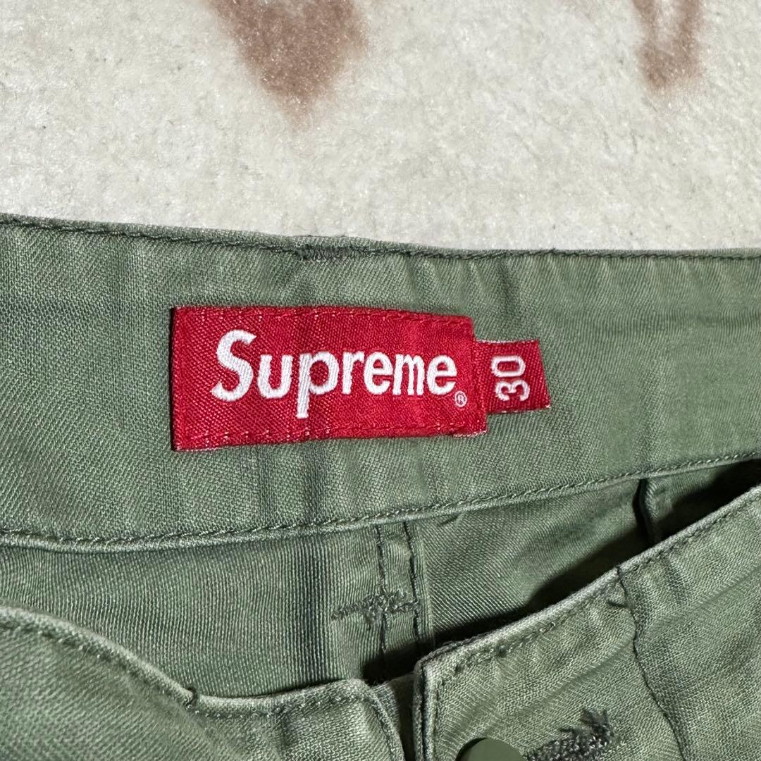 シュプリーム カーゴパンツ カーキ オリーブ ドローコード ベルト ミリタリー
