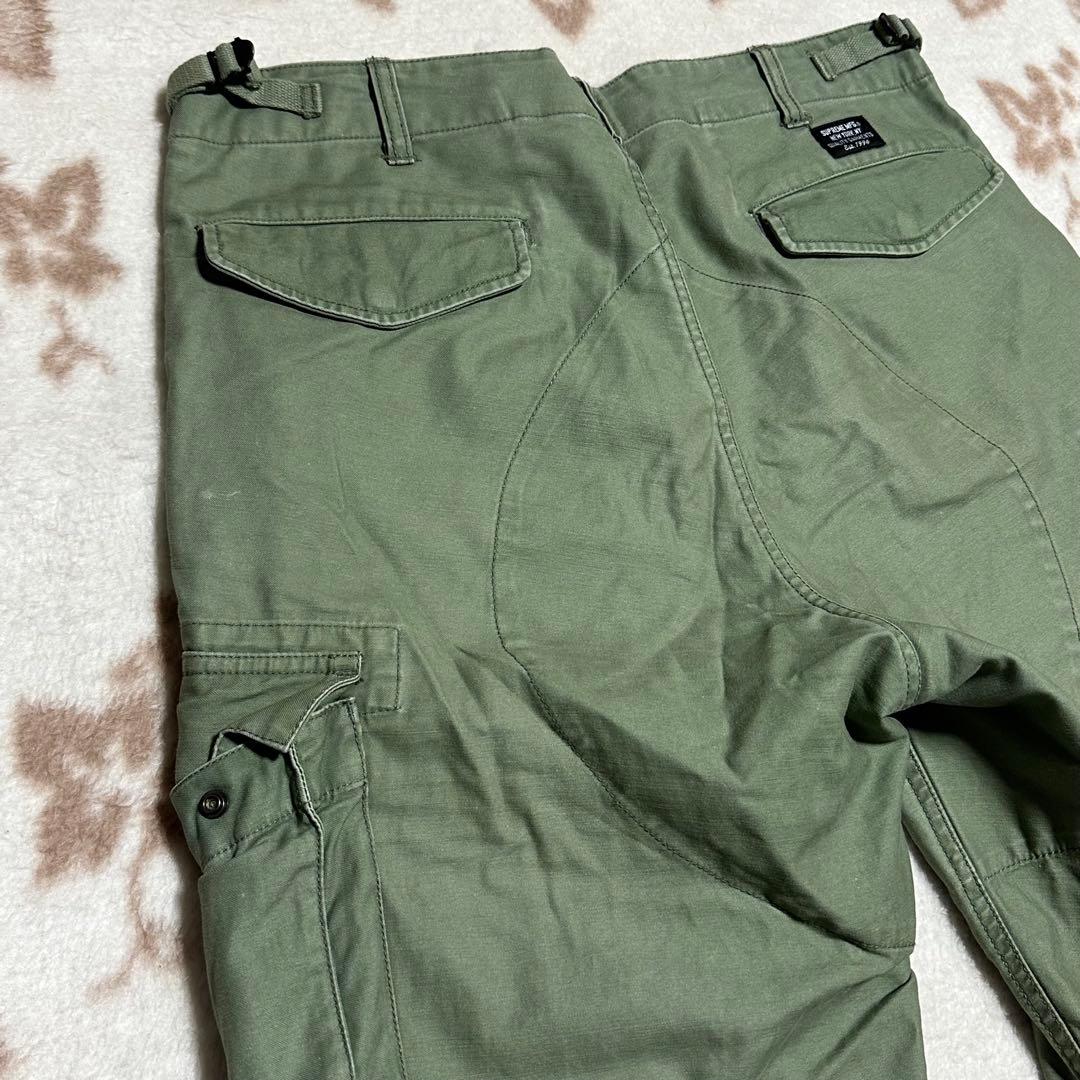シュプリーム カーゴパンツ カーキ オリーブ ドローコード ベルト ミリタリー