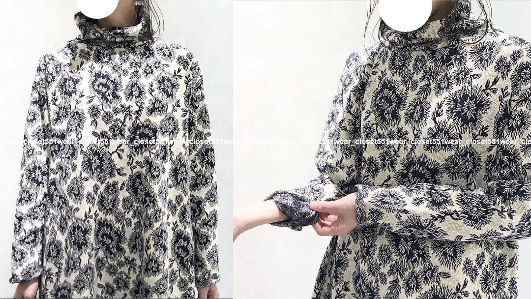 2023 新品Plantation☆カスリフラワージャガードプルオーバー 2