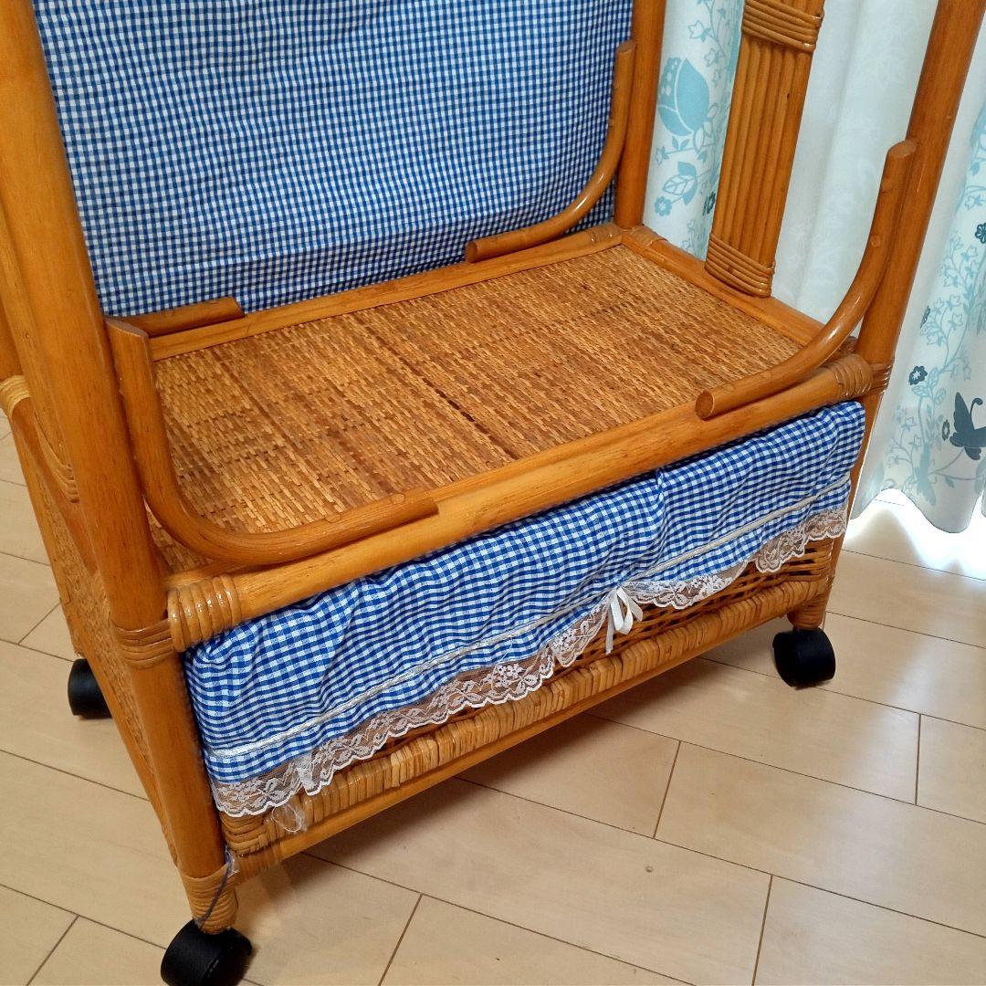 昭和レトロ アーチ型 ラタンハンガーラック 籐家具 古家具 スリッパラック